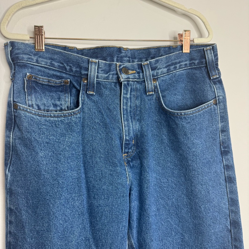 Carhartt Men’s Traditional Fit Straight Leg Workwear Blue Jeans Size 34 x 30 - Picture 3 of 7